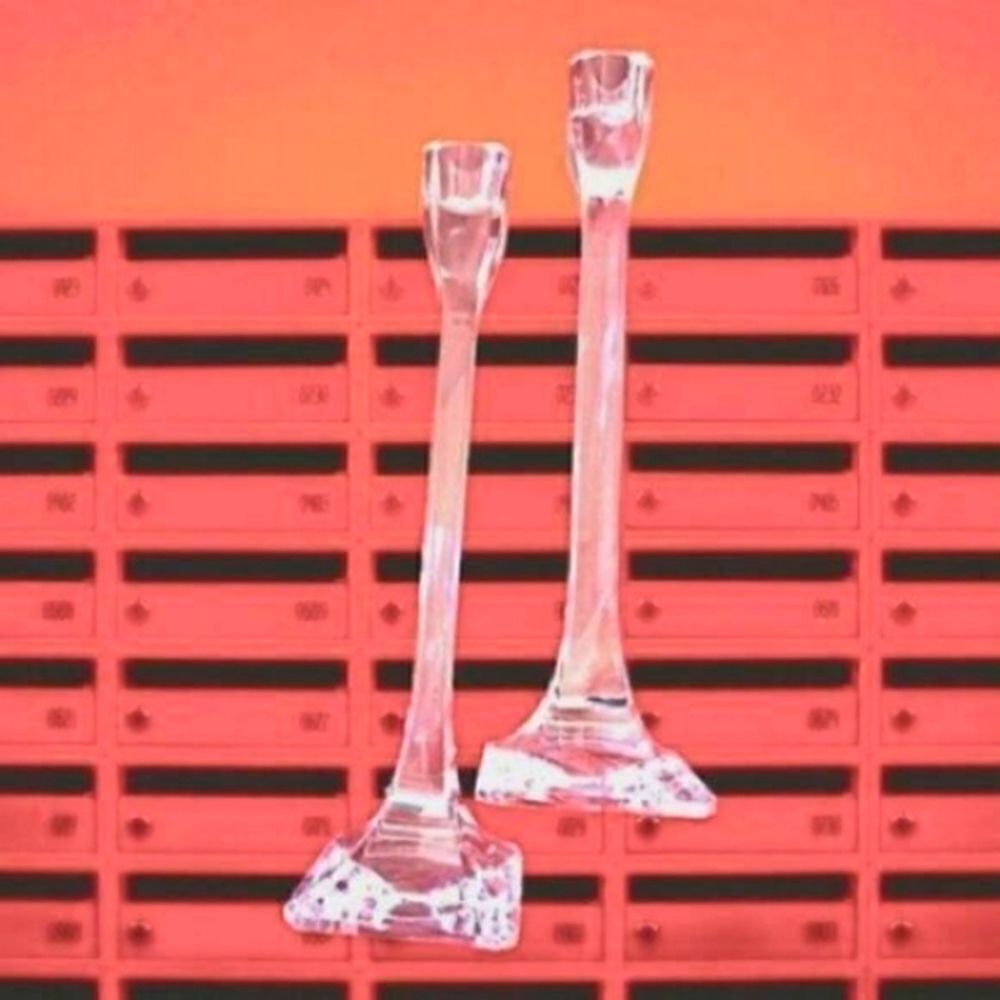 CANDLE HOLDERS CRYSTAL  Pair of  10” Tall Elegant  VINTAGE